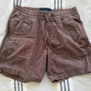 Abercrombie & Fitch Striped Brown Casual Shorts